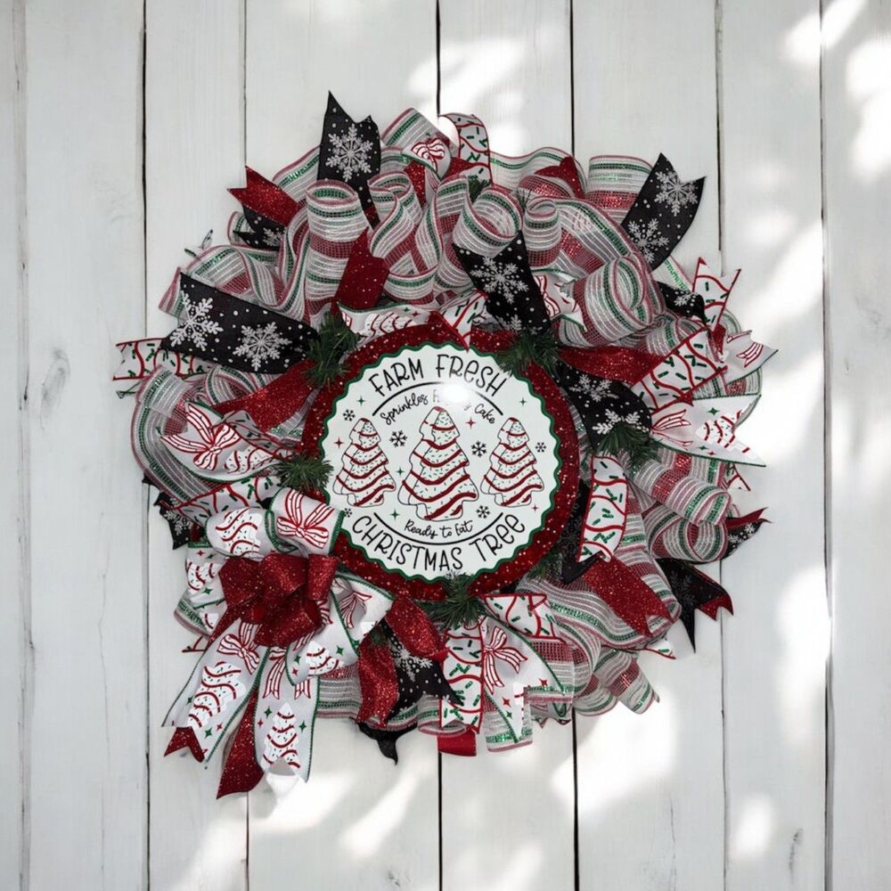 Sweet & Sparkly Little Debbie Tasty Cake Holiday Door Wreath